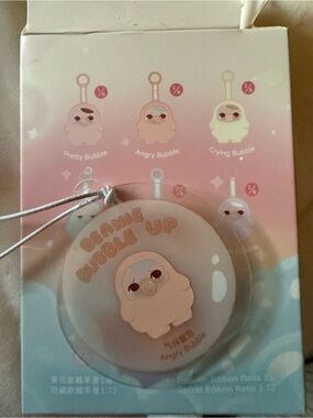 Angry Bubble Orange Keychain Charm